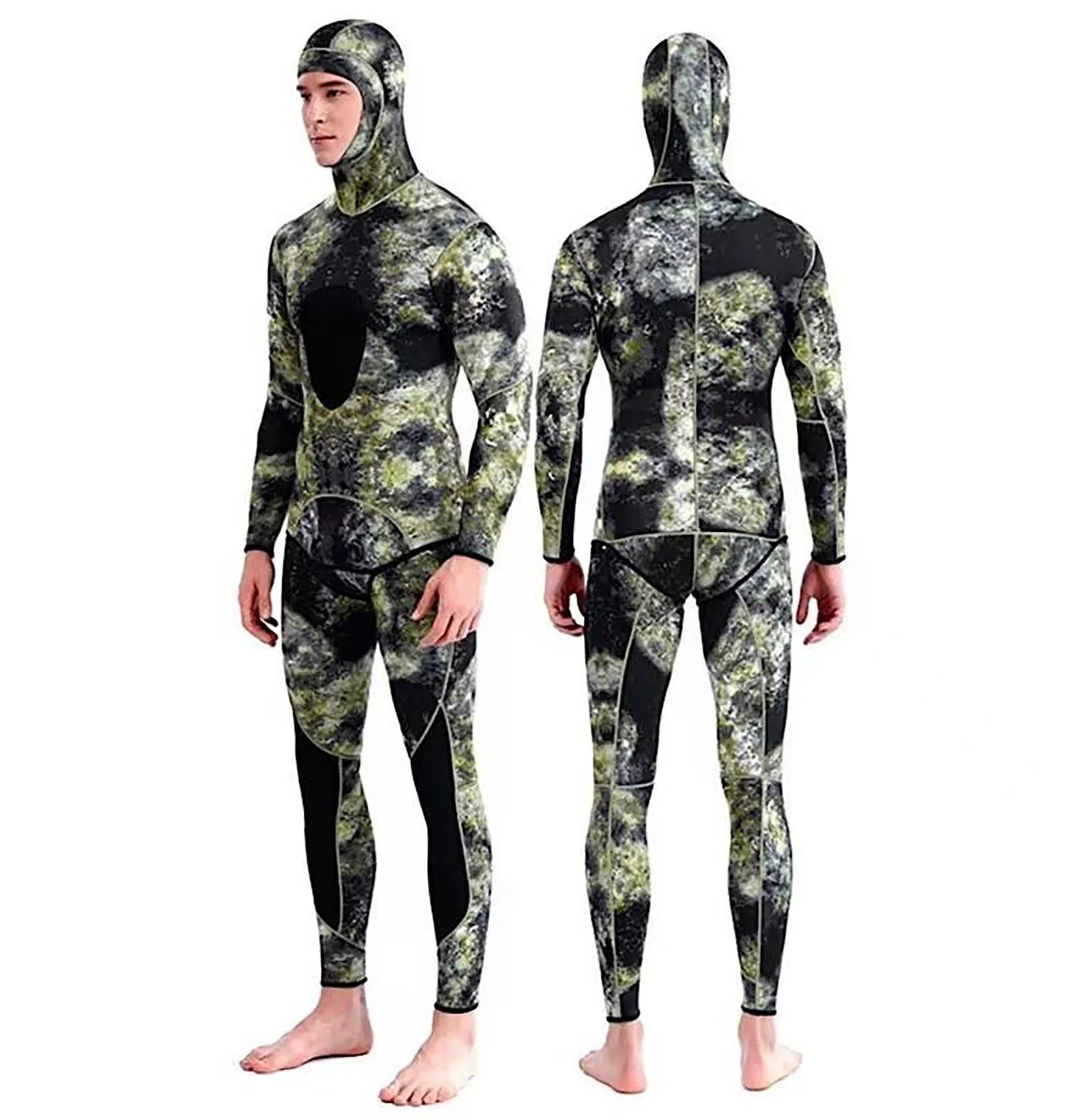 Roupas de mergulho em neoprene para mergulho autônomo, 3MM, inverno, quente, masculino, com capuz, para surf, zíper frontal, snorkeling, caça submarina, roupa de mergulho com capuz, Brasil