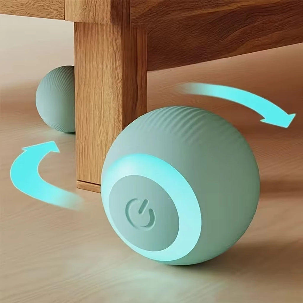 Brinquedo para Gatos Bola Rolante Automática Recarregável via USB Interativo Ativado por Movimento que Brilha no Escuro Brinquedo de Silicone para Animais de Estima Seguro para Todos