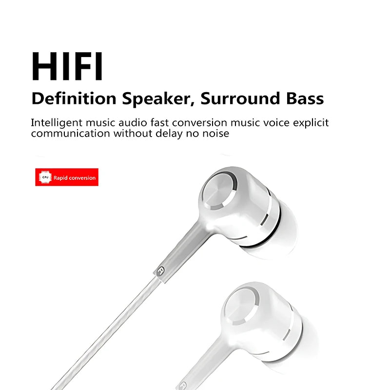 Fone de Ouvido com Fio de 3.5mm Intra-auricular HIFI Super Graves Fones Monitor para Esportes Fone de Ouvido Estéreo para Música e Jogos com Microfone