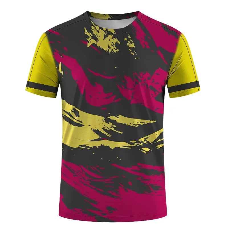 Simple Fashion Sports T-shirts For Men Summer Outdoor Short Sleeve 3D Printed T Shirts Casual Loose Running Fitness Tees Tops