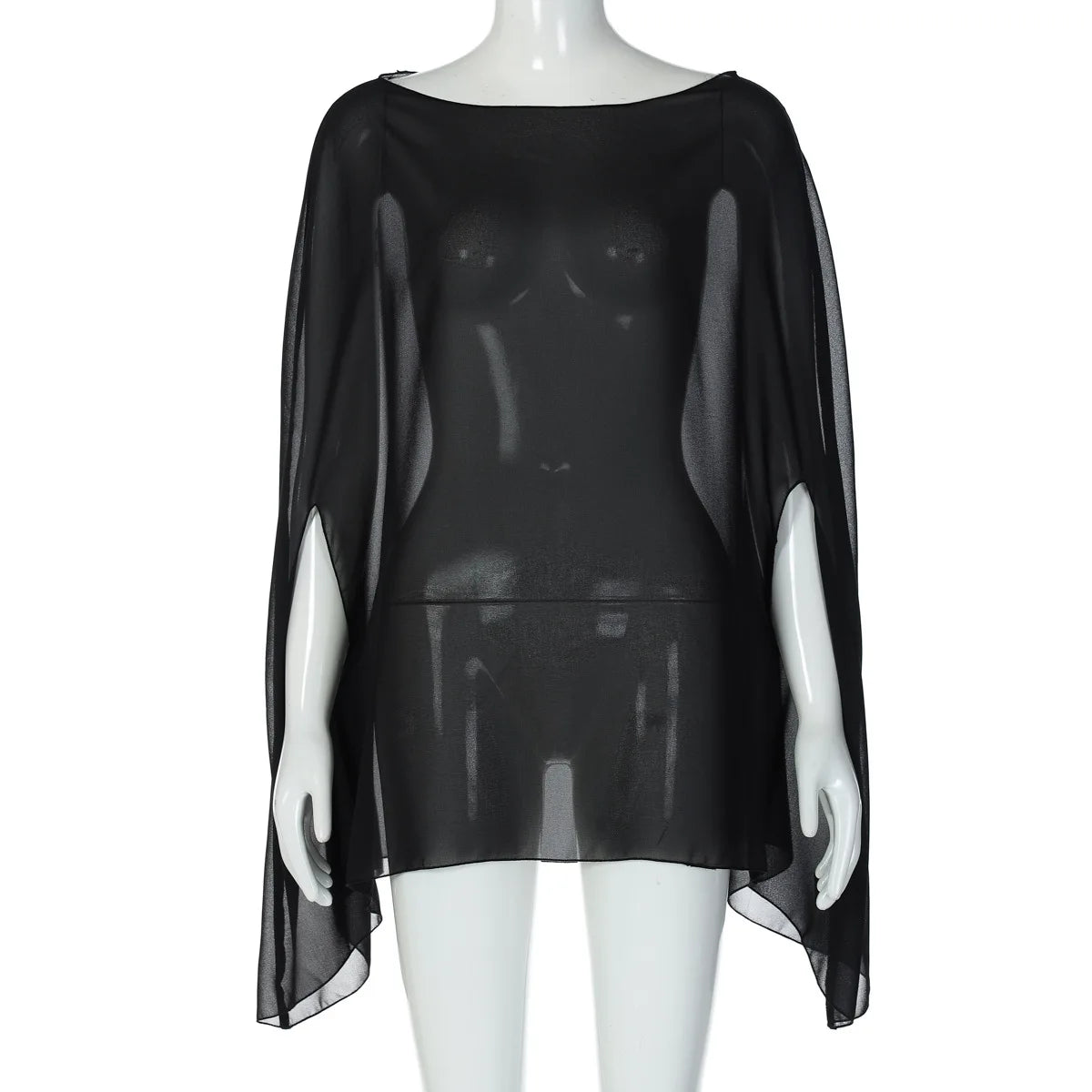 Roupa Feminina Blusas Transparentes de Chiffon Sexy Moda Sólida Camisas Elegantes para Mulheres Balada Noite Tops Branco Preto Streetwear