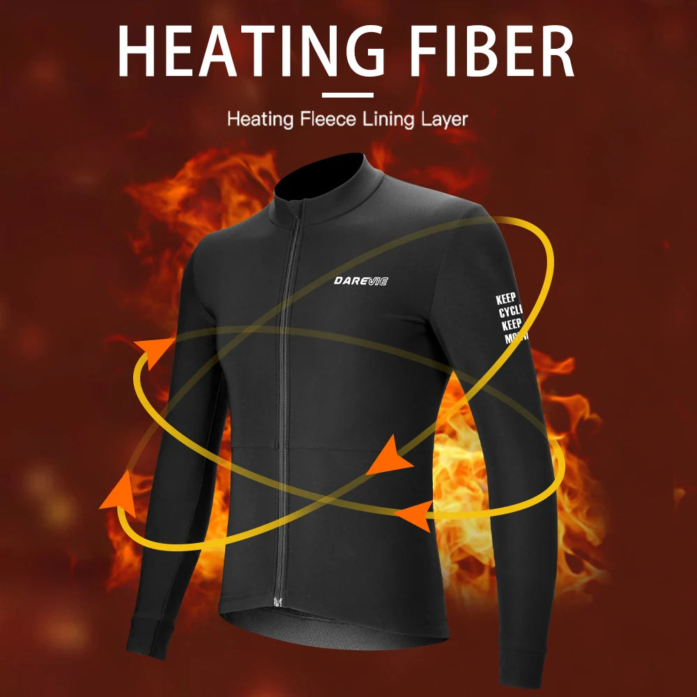 Camisa Ciclismo Inverno DAREVIE — Térmica Fleece Manga Longa