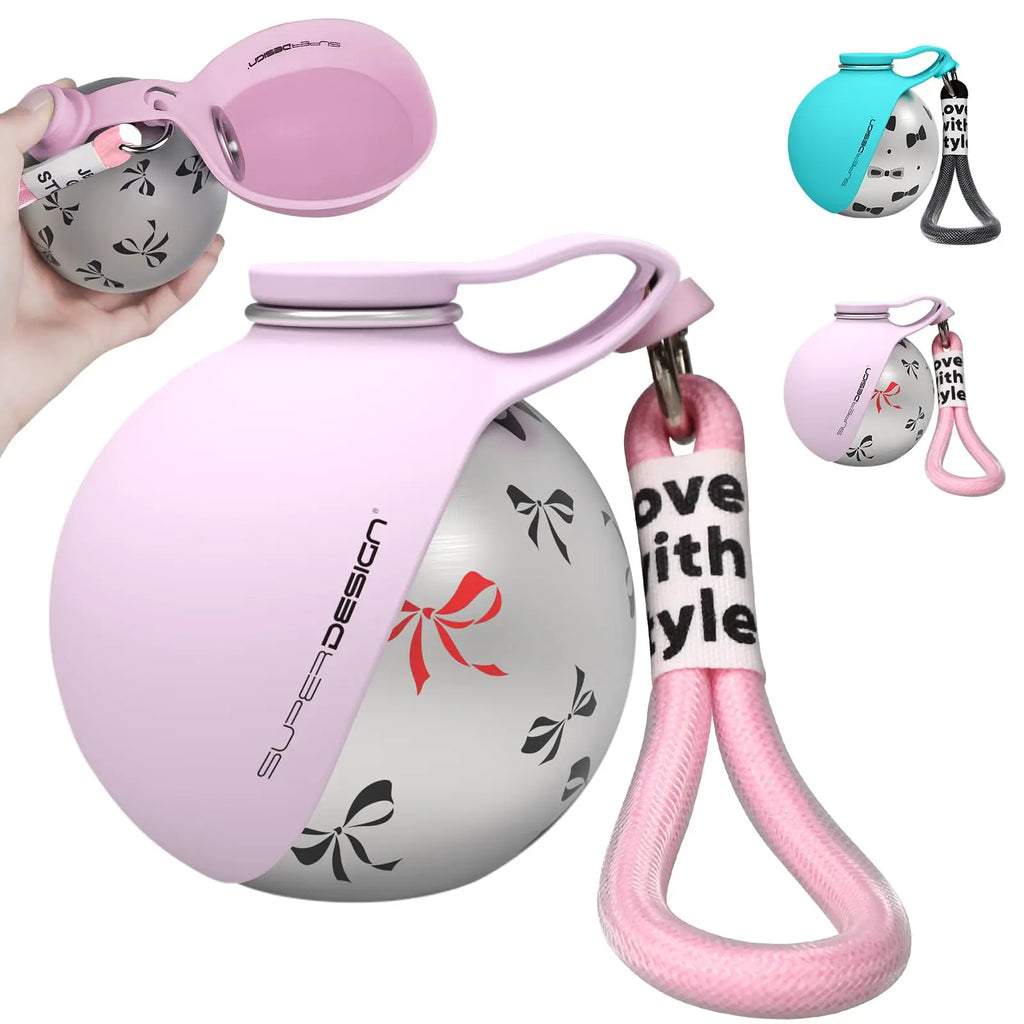 Garrafa de Água Portátil 2 em 1 para Cães Pequenos - Garrafa de Água de Viagem para Cães Compacta e à Prova de Vazamentos - Garrafa de Aço Inoxidável e Silicone