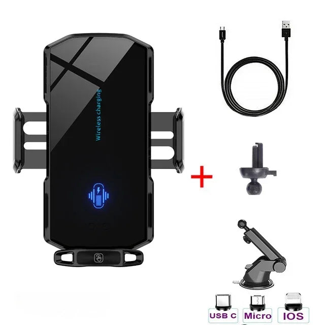 Carregador Sem Fio Magnético para Carro WonderNest iPhone Samsung com Fechamento Automático