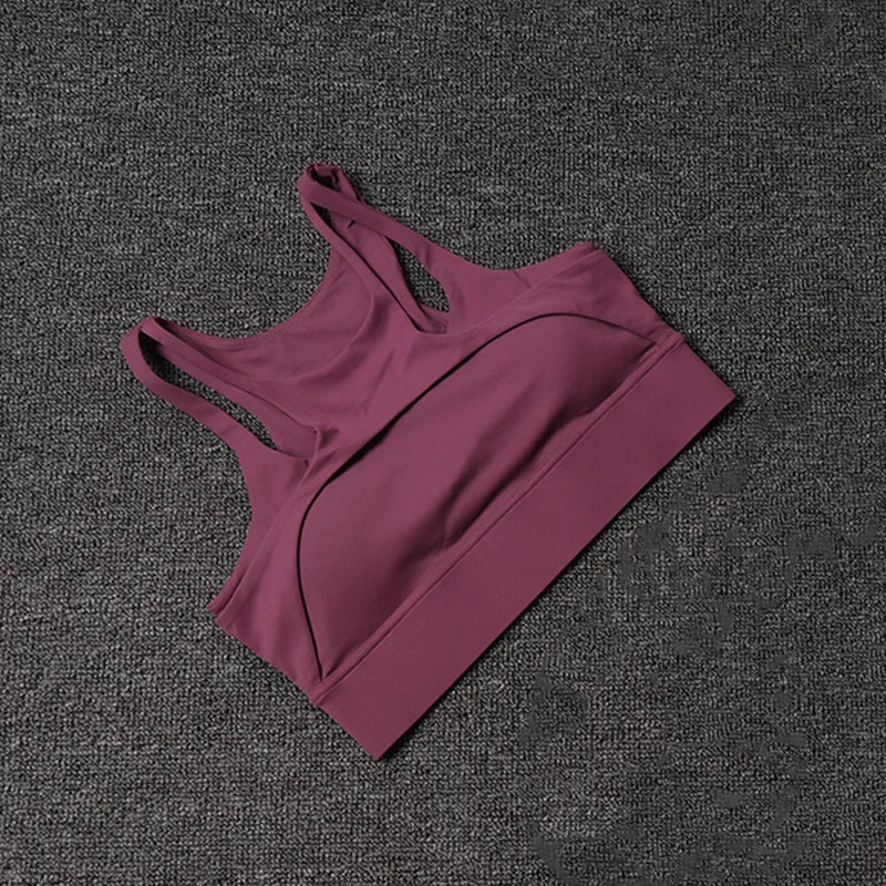 Sutiã Esportivo Vazado Sexy Fitness Academia Feminino Push Up Alto Impacto À Prova de Choque Roupa Íntima Top Curto Nu Mujer Sutiã de Yoga Feminino para Treino