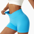 Short Mulher de Academia Cintura Alta Fitness Treino Yoga Roupa Corrida Legging Levanta Bumbum Shorts Ciclista Esportivo