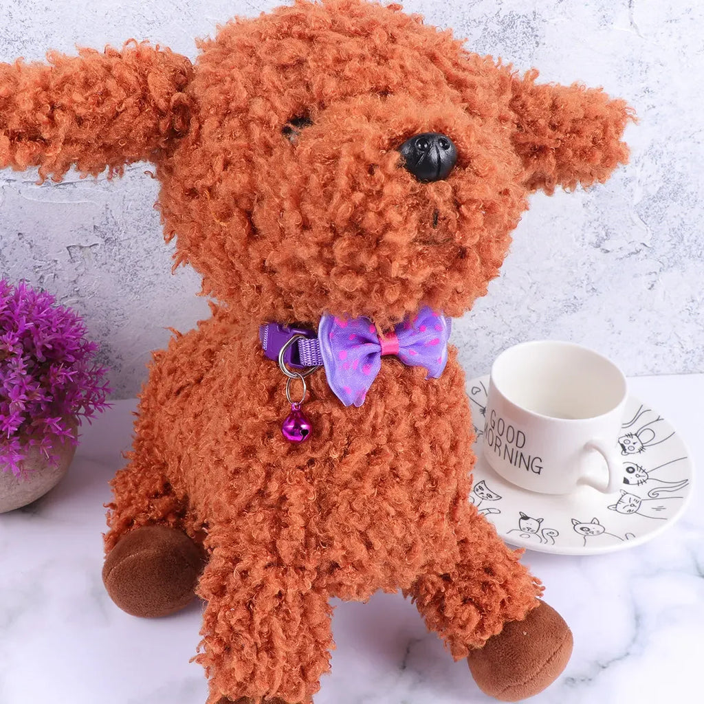 Coleira de cachorro e gato com laço fashion, conjunto de acessórios para animais de estimação macio e confortável com sino, coleira universal para gatos e cães