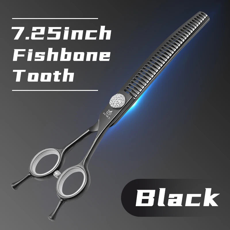 Fenice Professional JP440c 7 polegadas Tesoura para Cães de Estimação de Alta Qualidade Curva Tesoura para Desbaste Tesoura para Tosa Dentada