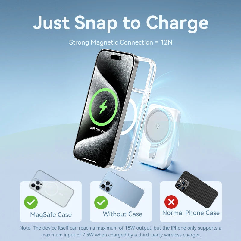 Power Bank 5000mAh MagSafe 20W Fast Charge Mini Portable