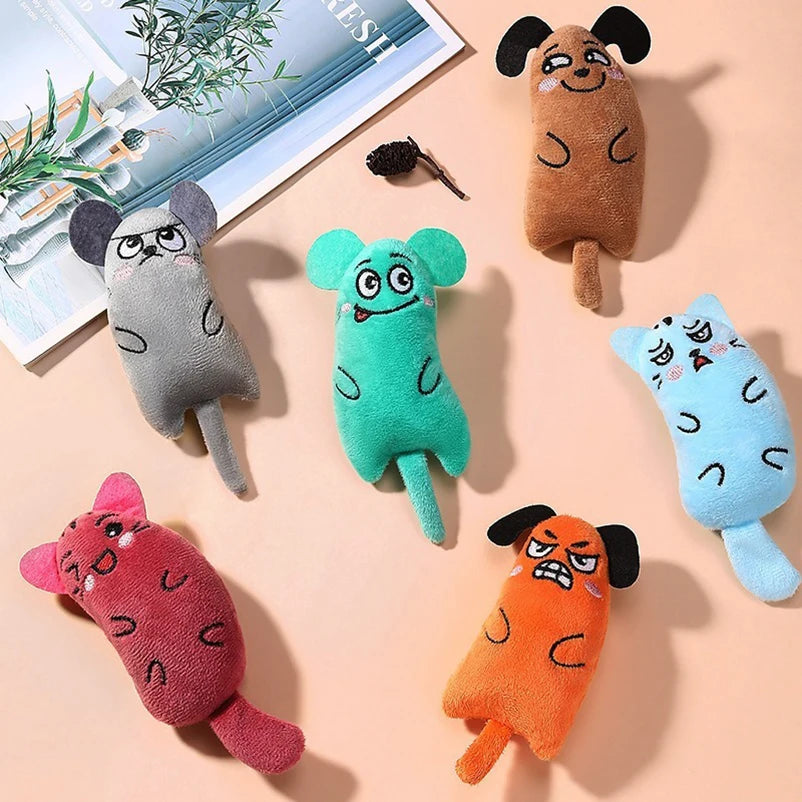 Brinquedo de pelúcia para cães e gatos resistente a mordidas, brinquedo interativo para limpeza de dentes de gatos e cachorros