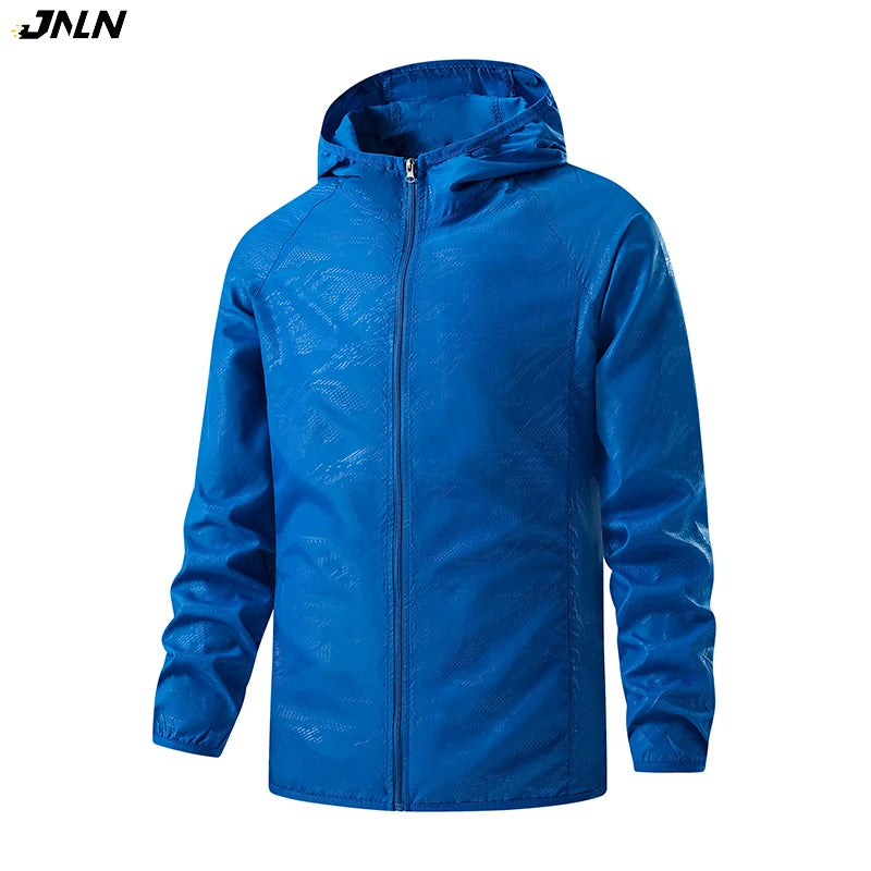 Jnln Unisex Hiking Jackets Waterproof Sun Protection Windbreaker Men Women Camping Climbing Outdoor Rain Coat Portable Clothes