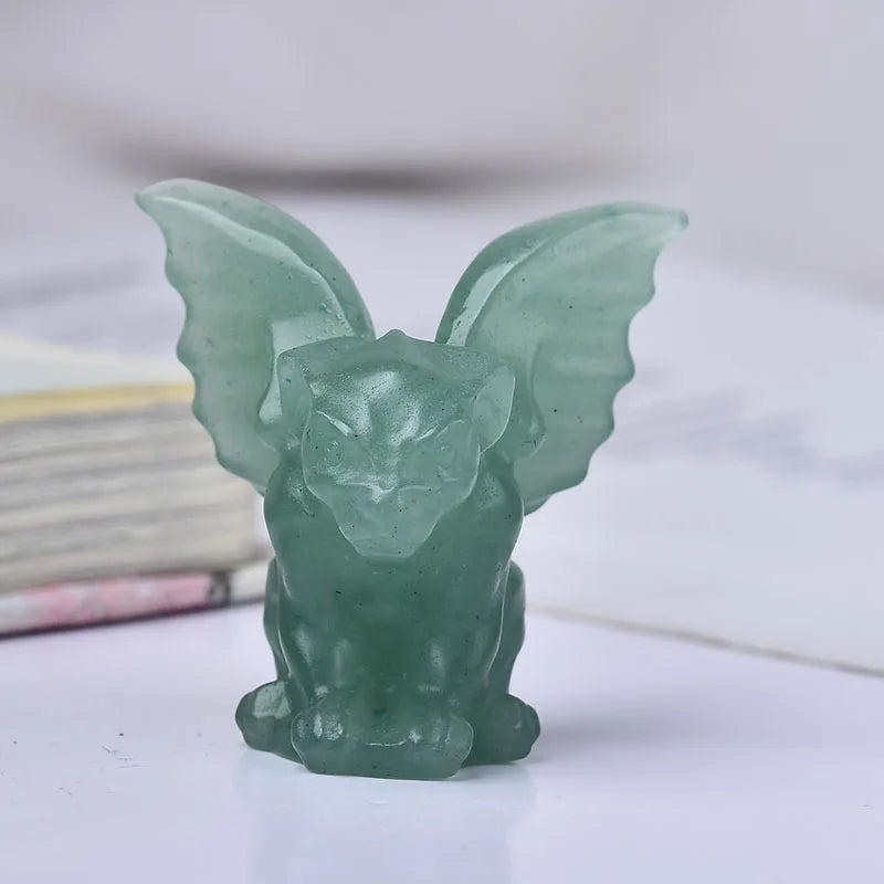 Estatueta de Gárgula de Cristal Decoração de Casa Bruxaria com Pedras Preciosas