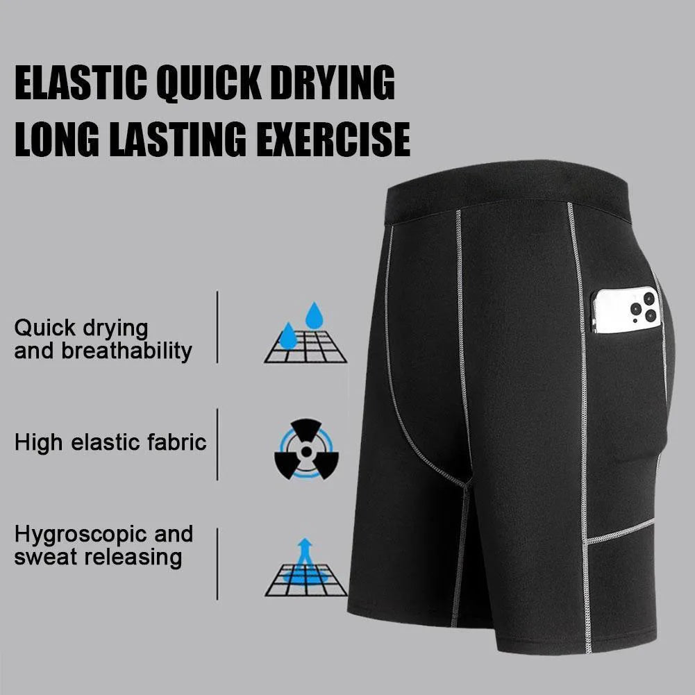 Men‘s Compression Short Pants Elastic Quick Dry Running Fitness...