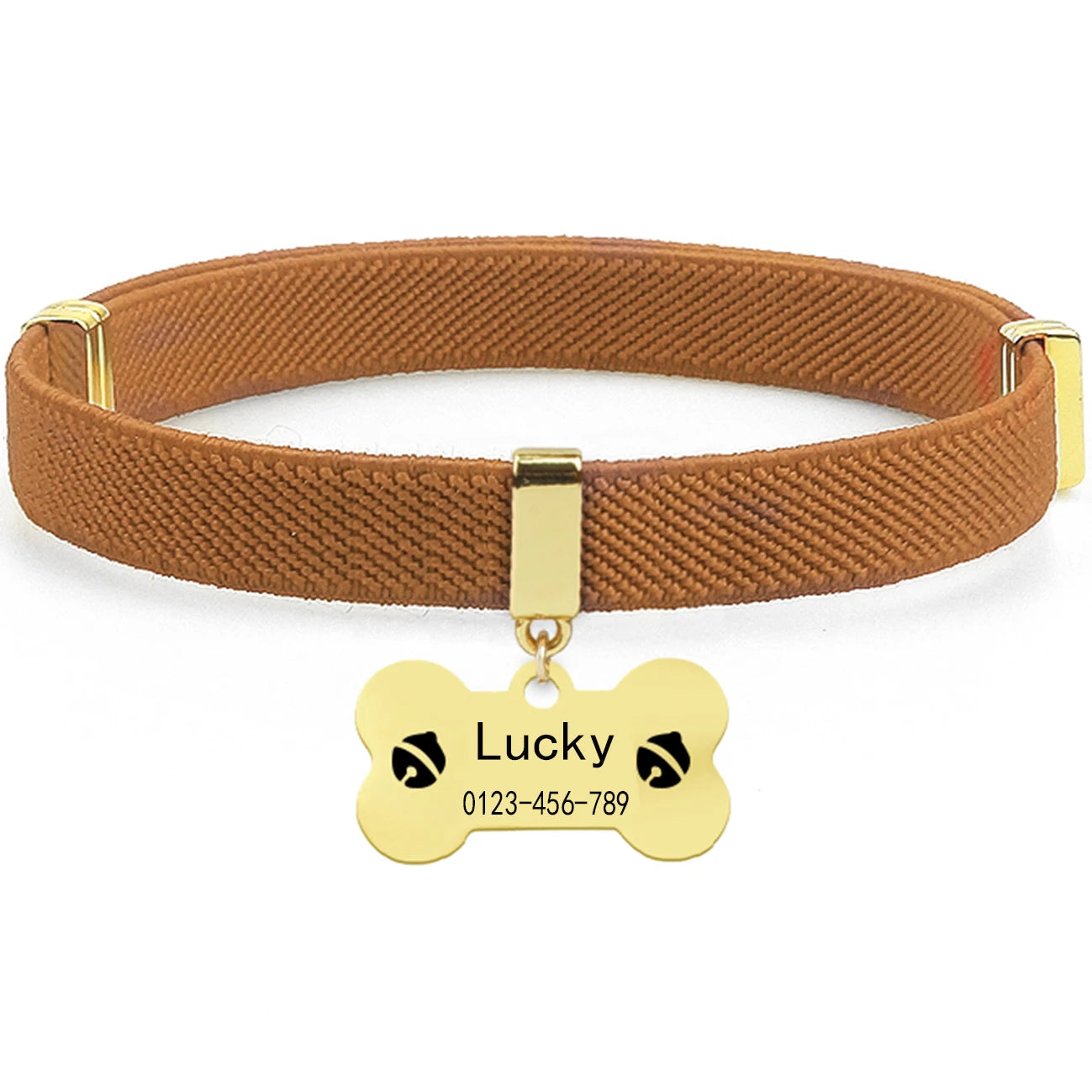 Coleira de Gato Personalizada com Placa de Identificação de Metal com AirTag Destacável para Gatinhos Coleiras Ajustáveis para Gatos, Filhotes e Cães