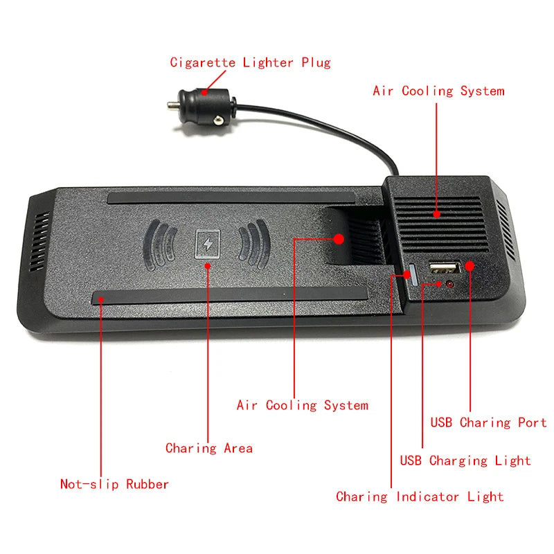 Carregador Sem Fio Veicular WonderNest 15W Audi A4 A5 Q5 S5 RS5