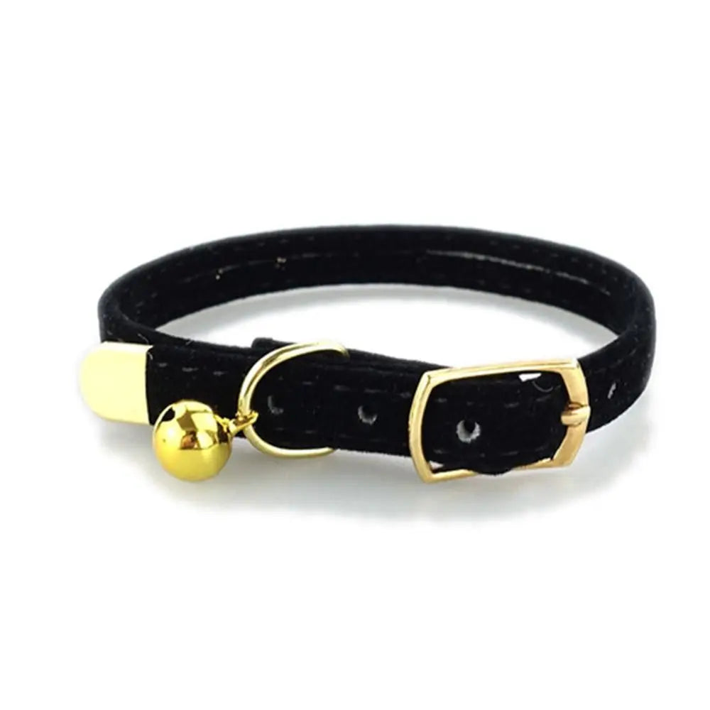 Cute Flocked Cloth Cat Collars Adjustable with Or Without a Bell Cat Tie Durable Pet Supplies Cat Dog