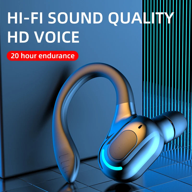 Fone de ouvido Bluetooth 5.2 à prova d'água, fones de ouvido sem fio com microfone, mini ganchos de orelha, fones de ouvido estéreo HiFi para celular