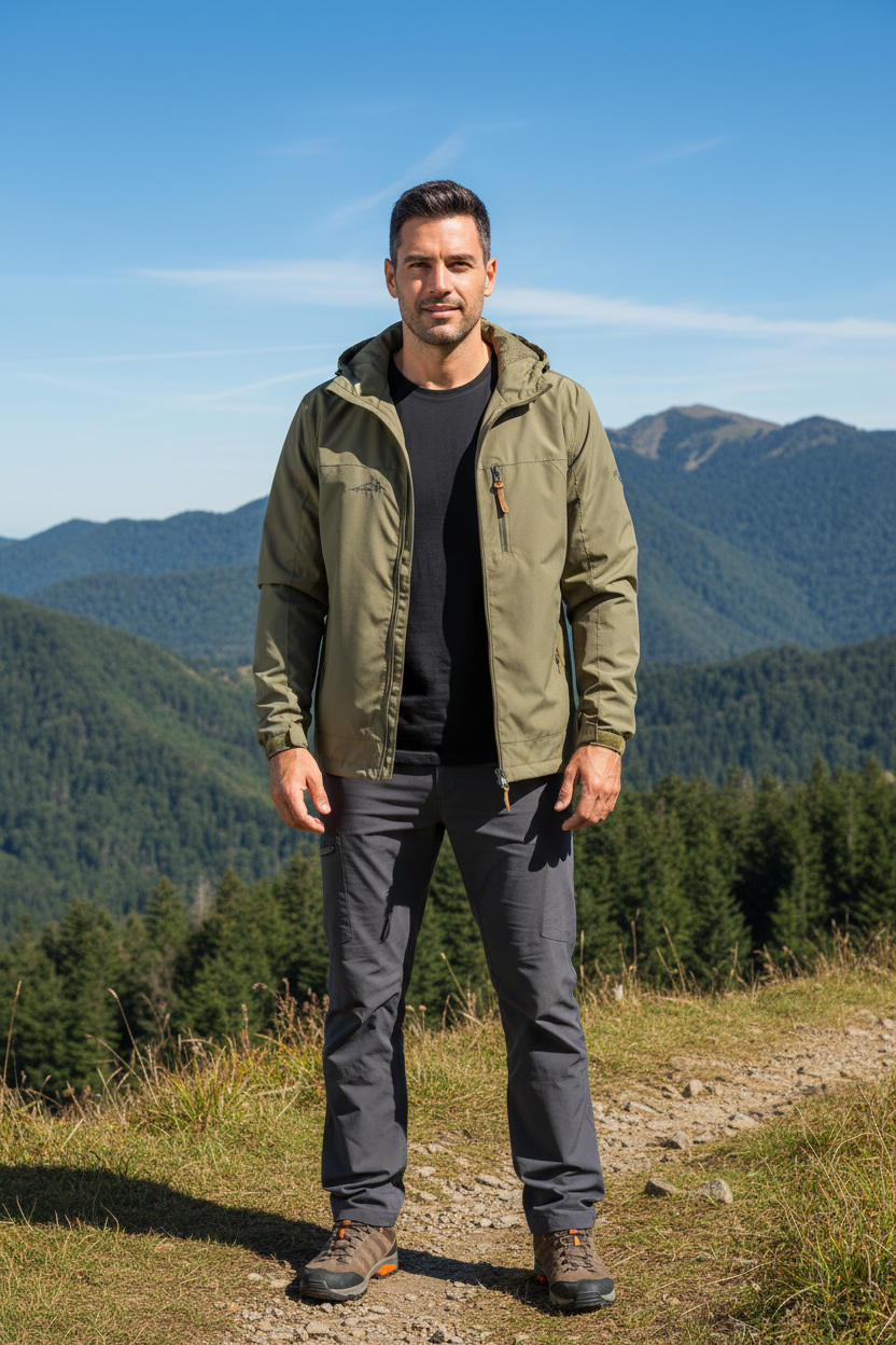 Jaqueta Corta-Vento Masculina Impermeável — Trilha, Camping, Pesca...