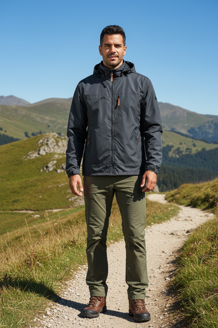 Jaqueta Corta-Vento Masculina Impermeável — Trilha, Camping, Pesca...